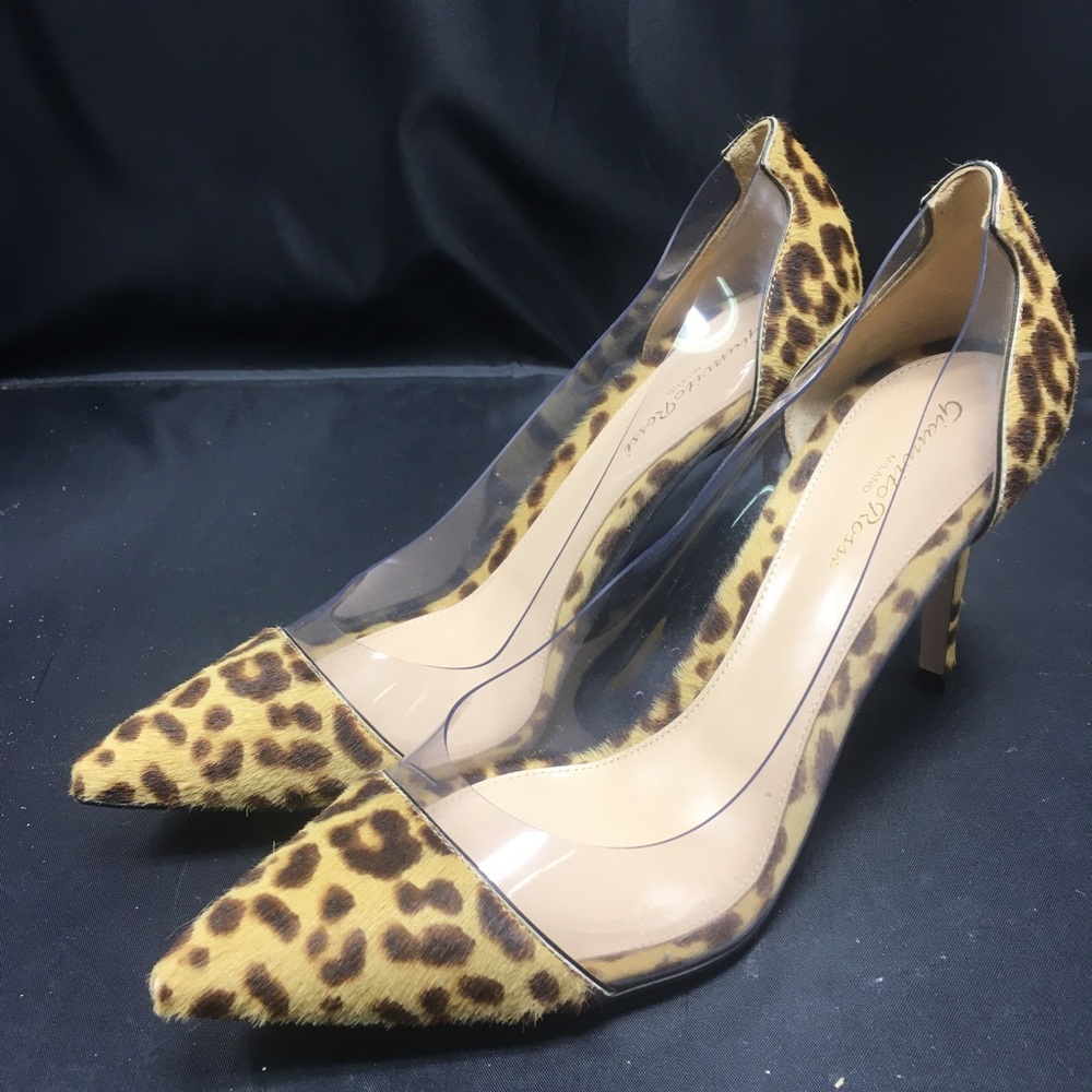 Gianvito Rossi Leopard-Print Calf Hair Pumps